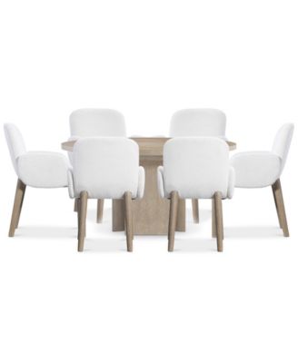 Loggia 7-Pc. Round Table and Upholstered Arm Chairs Dining Set image