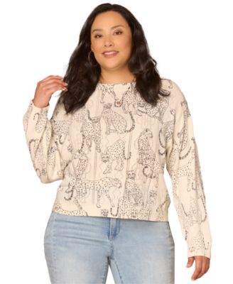 Democracy - Plus Size Long-Straight Sleeve Sweater