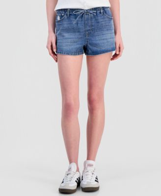 Vanilla Star - Juniors' Embroidered Drawstring Shorts