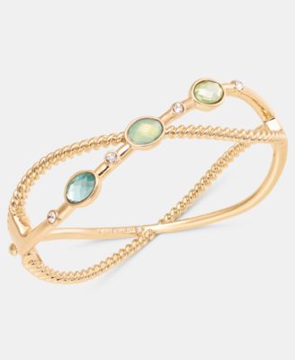 Anne Klein - Crystal & Stone Openwork Bangle Bracelet