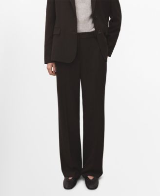 MANGO - Women's Straight-Fit Suit Pants
