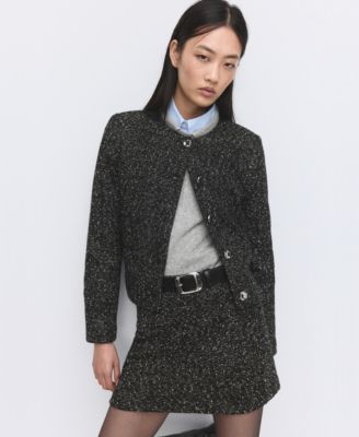 MANGO - Women's Flecked Cotton-Blend Jacket
