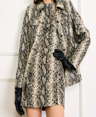 Line & Dot - Women's Python Print Side Pocket Jacket