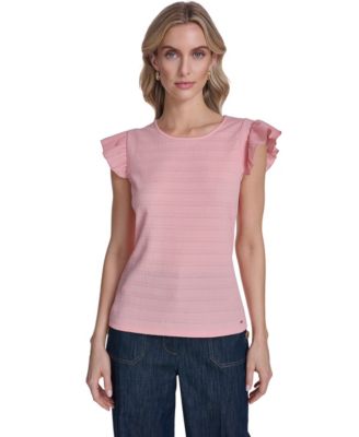 Tommy Hilfiger - Women's Flutter-Sleeve Crewneck Top