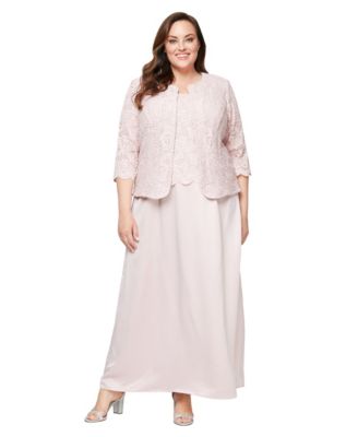 Alex Evenings - Plus Size Embroidered Jacket & Ball Gown