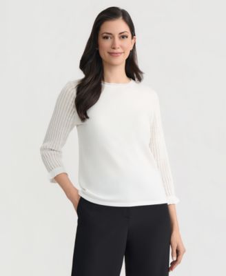 Kasper - Women's Crewneck Pull-On Blouse