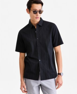 Alfani - Men's Short-Sleeve Solid Texture Shirt