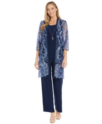 R & M Richards - Women's 3-Pc. Embellished Jacket, Top & Pants Set