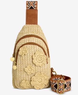 Style & Co - Floral Straw Applique Sling