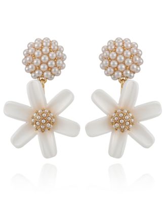 GUESS - Daisy Imitation Pearl Drop Earrings