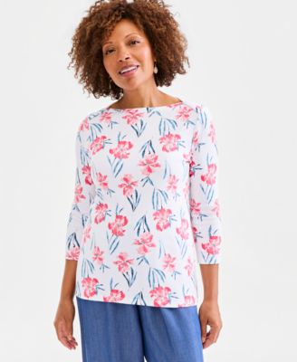 Style & Co - Petite Boat Neck Pull-On Top