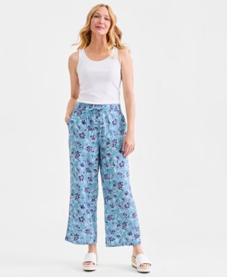 Style & Co - Women's Blooming Flora Printed Cotton Gauze Pants