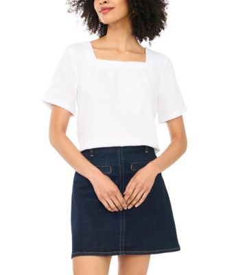 Vince Camuto - Women's Square Neck Flutter Sleeve Blouse