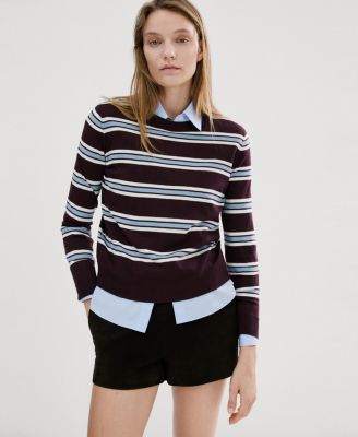 MANGO - Women's Fine Knit Striped Sweater