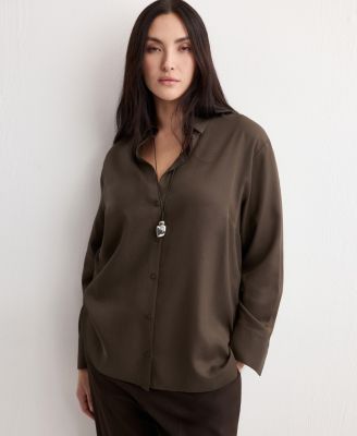 MANGO - Women's Straight Lyocell Shirt
