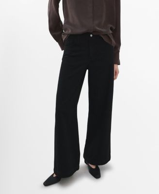 MANGO - Women's Wide Leg Mid-Rise Jeans