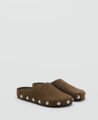 MANGO - Women's Studded Leather Shoes
