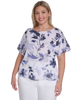Calvin Klein - Plus Size Printed Crewneck Top