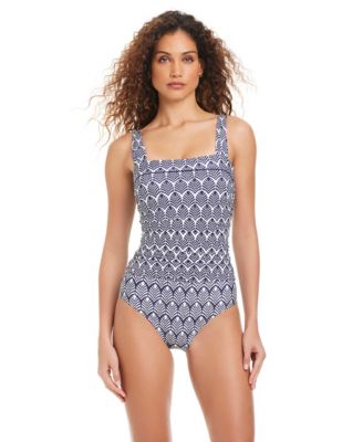 Beyond Control - Women's Printed Square Neck One Piece Swimsuit