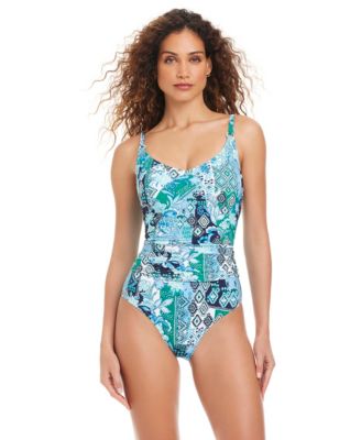 Beyond Control - Women's Adjustable Straps Printed One Piece Swimsuit