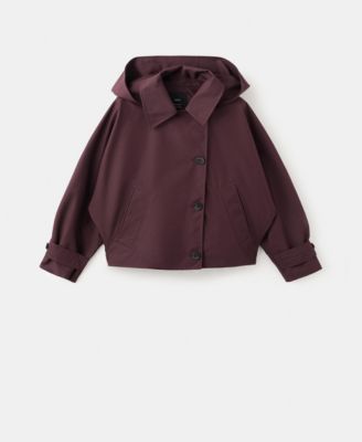 MANGO - Women's Double-Breasted Hood Trench Coat