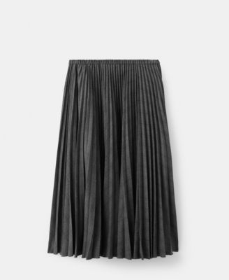 MANGO - Women's Checked Pleated Skirt