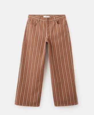 MANGO - Women's Straight Striped Jeans
