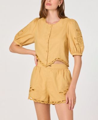 ASTR the Label - Women's Sleeveless Button-Front Top