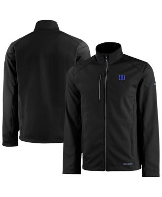 Cutter & Buck - Men's Black Duke Blue Devils Evoke Eco Softshell Full-Zip Jacket