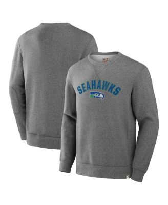 Fanatics - Men's Heather Gray Seattle Seahawks Loop Terry Pullover Sweatshirt