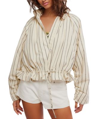 Free People - Women's Striped Stand Collar Jacket