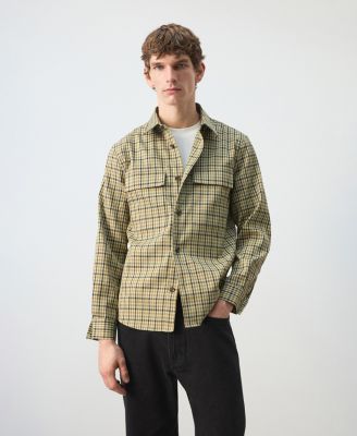 MANGO - Men's Plaid Print Button Jacket