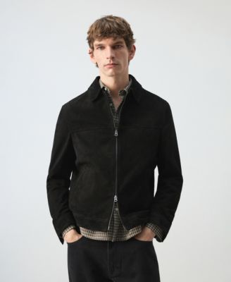 MANGO - Men's Suede Leather Zipper Jacket