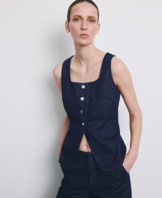 MANGO - Women's Buttoned Denim Top