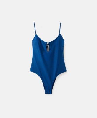 MANGO - Women's Slit Neckline Swimsuit