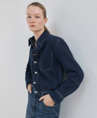 MANGO - Women's Buttons Denim Jumpsuit