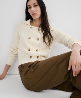 MANGO - Women's Knitted Buttoned Jacket