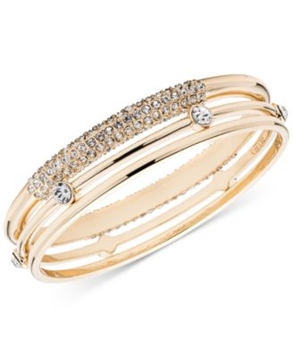 Gold-Tone 3-Pc. Set Crystal Bangle Bracelet, Created for Macy's  image