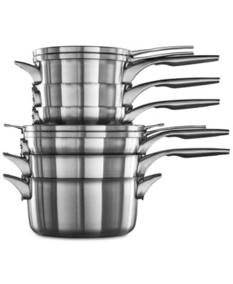 Calphalon - Premier 10-Pc. Space-Saving Stainless Steel Cookware Set