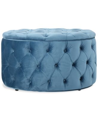 Noble House - Owain Round Ottoman, Quick Ship