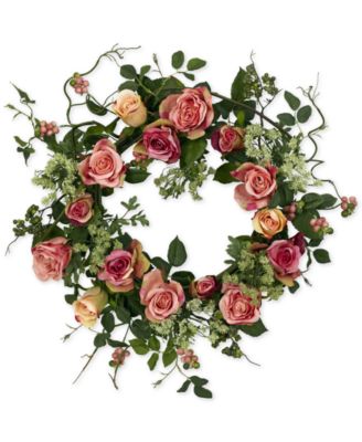 Nearly Natural - 20" Rose Wreath