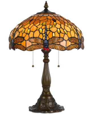 Cal Lighting - 60W 2-Light Tiffany Table Lamp with Zinc Cast Base