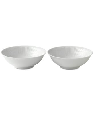 White Fluted Cereal Bowls, Set of 2 image