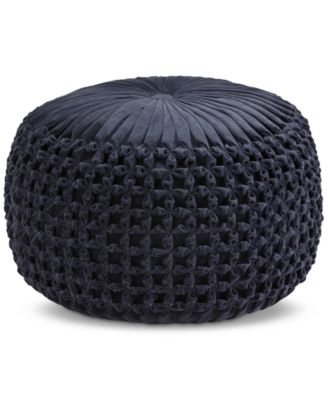 Simpli Home - Allena Round Pouf, Quick Ship