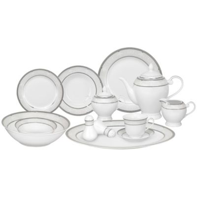 Lorren Home Trends - Bolla 57-Pc. Dinnerware Set, Service for 8 & Serving Pieces