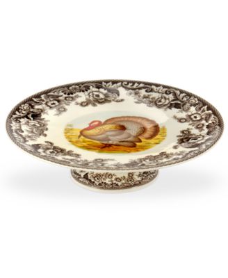Spode - Woodland Turkey Footed Cake Plate