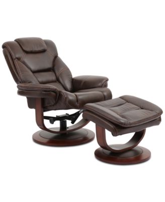 Faringdon Leather Euro Chair & Ottoman image