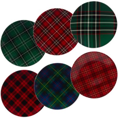 Christmas Plaid Dinner Plates, Set of 6 image