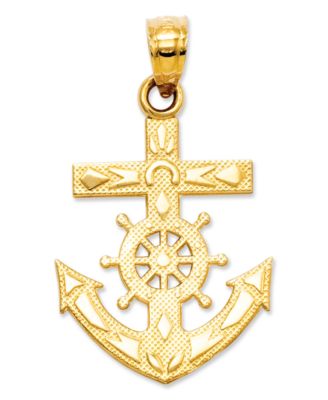 Macy's - 14k Gold Charm, Mariner's Cross Charm