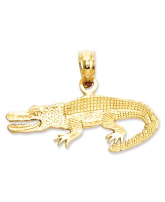 Macy's - 14k Gold Charm, Textured Alligator Charm